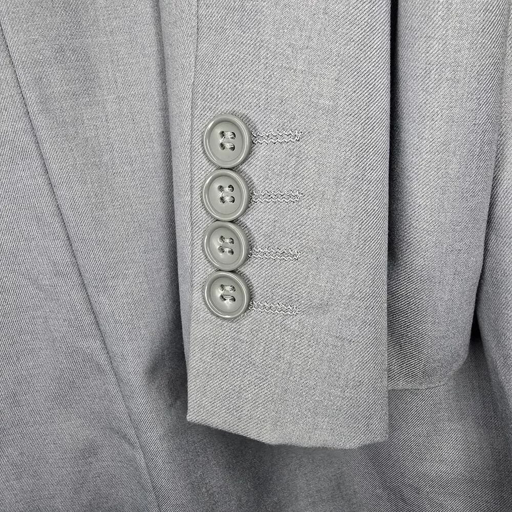 Wehilion Men's Light Gray Sport Coat Blazer XL 2 Button Notch Lapel Suit Jacket